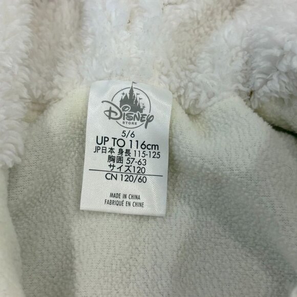Disney Store Kids Olaf Hooded Cardigan Sweater 5/6 Red & White Knit With Snowfla - Picture 3 of 4